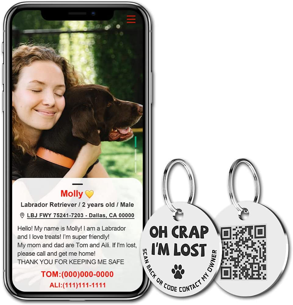 QR Code Pet ID Tag – Smart Stainless Steel Dog & Cat Tag with Instant Lost Pet Alerts | LoyalPup™