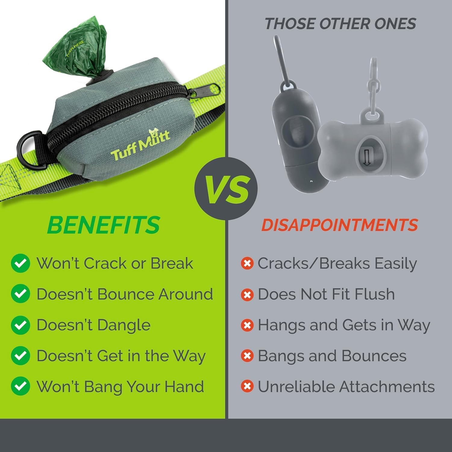 Dog Poop Bag Holder – Durable Leash Attachment with Zipper & Starter Bags