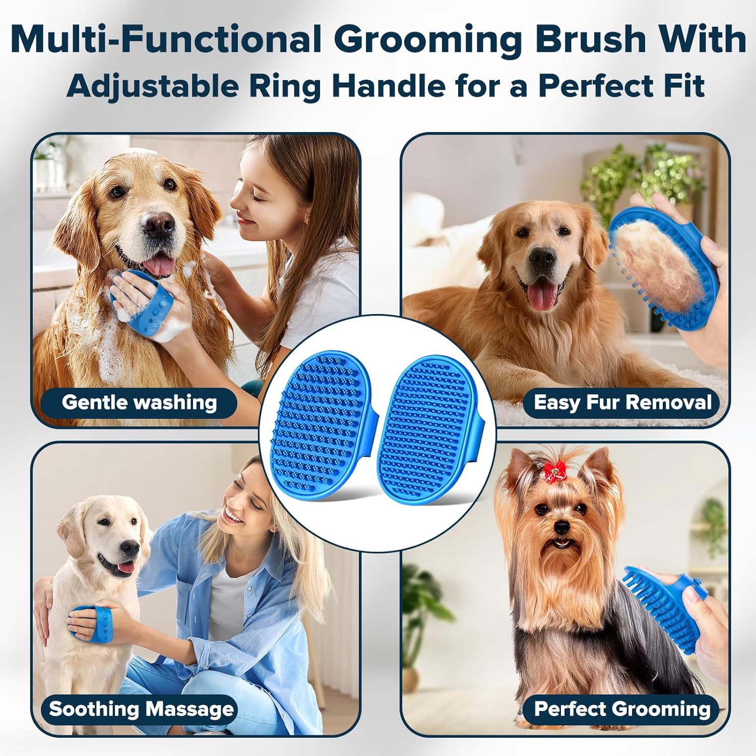 LoyalPup™ Gentle Grooming Gloves – Easy Bath & Deshedding Kit