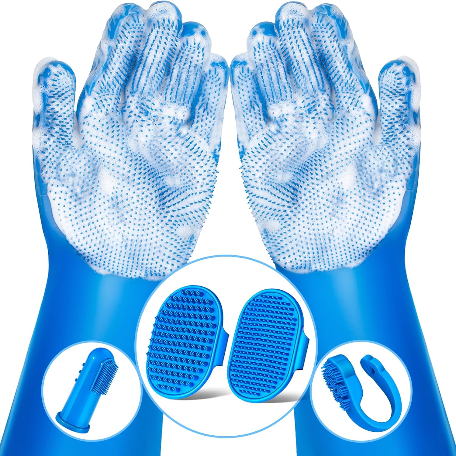 LoyalPup™ Gentle Grooming Gloves – Easy Bath & Deshedding Kit