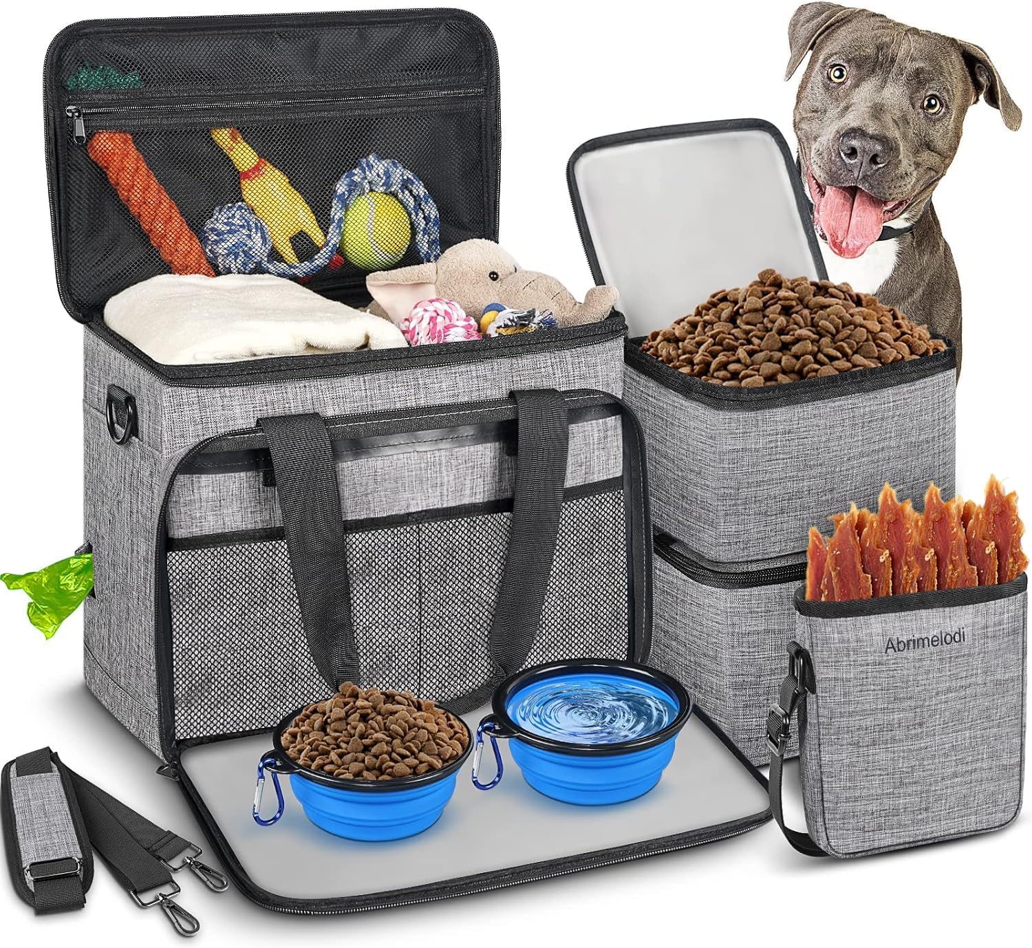 LoyalPup™ Ultimate Dog Travel Bag – All-in-One Food, Treat & Bowl Organizer for Trips & Adventures
