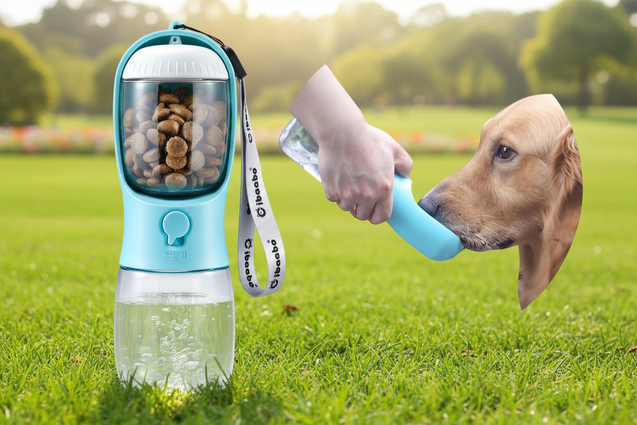 LoyalPup™ Portable Dog Water Bottle & Treat Dispenser – Leak-Proof Travel Hydration for Walks & Adventures