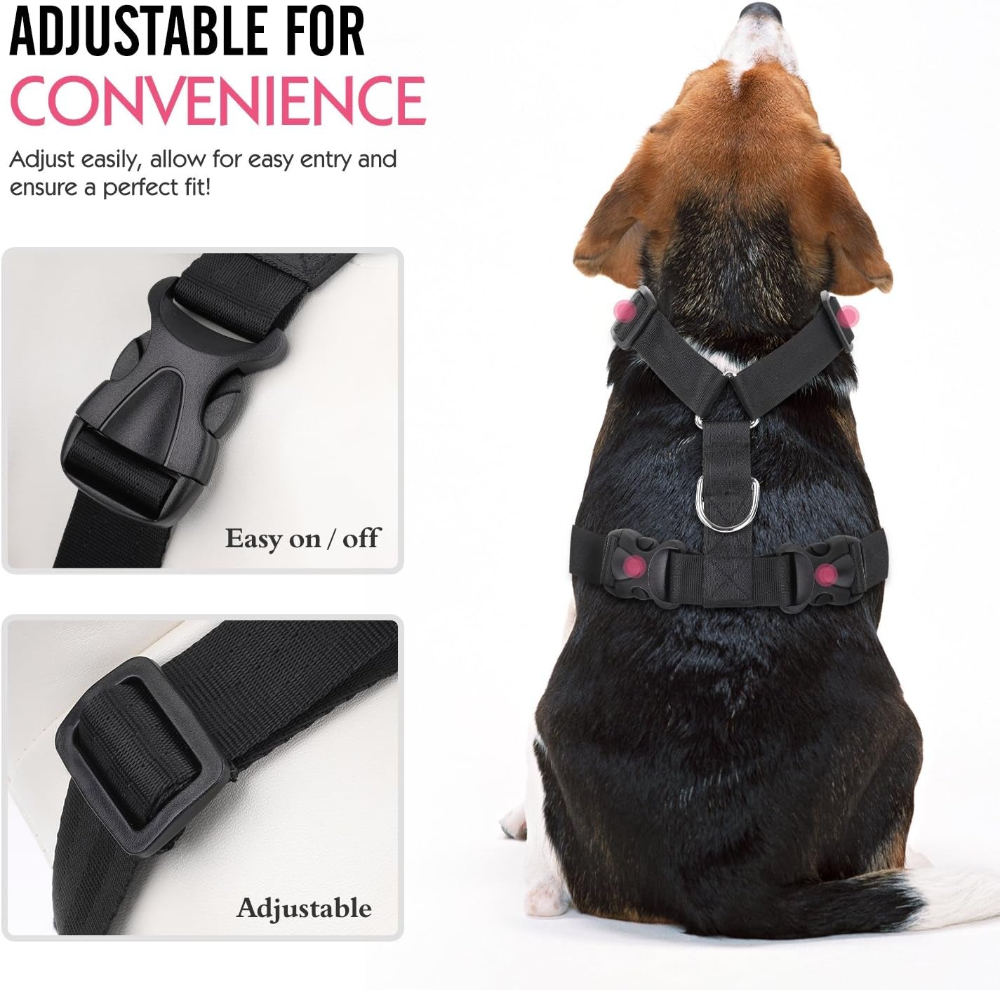 Dog Car Safety Harness with Seat Belt – Adjustable & Breathable