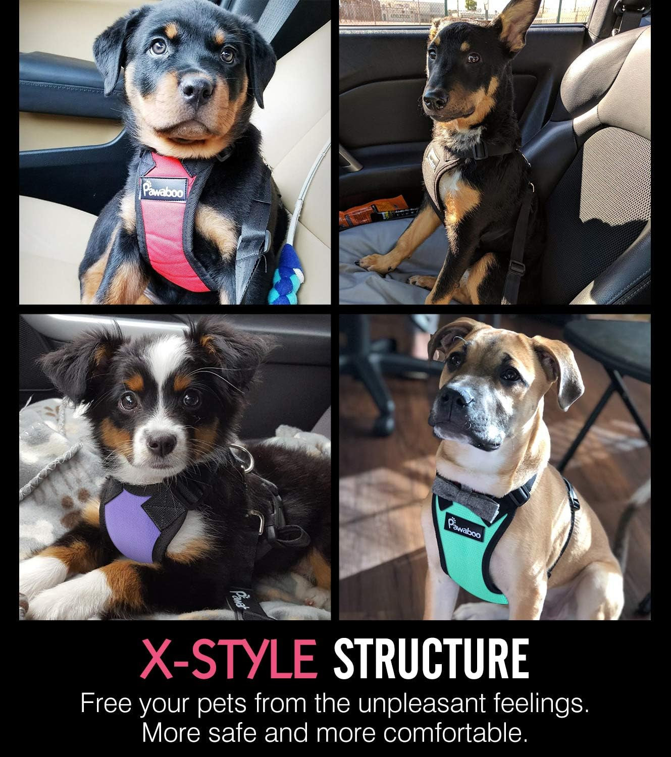 Dog Car Safety Harness with Seat Belt – Adjustable & Breathable